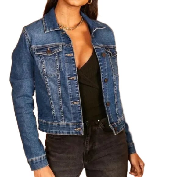 refuge Jackets & Blazers - Refuge Medium/Dark Wash Jean Jacket  Size Medium